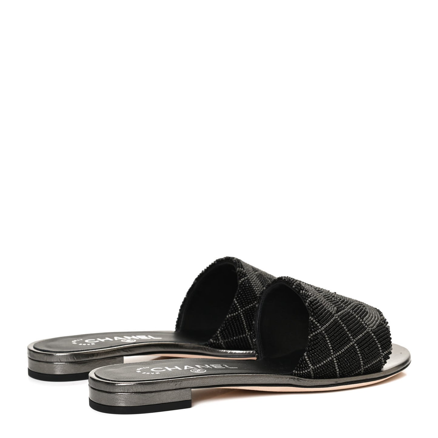 Pearl Embroidery CC Mules 36 Black