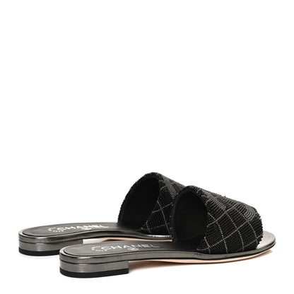 Chanel Pearl Embroidery CC Mules 36 Black 4 of 11