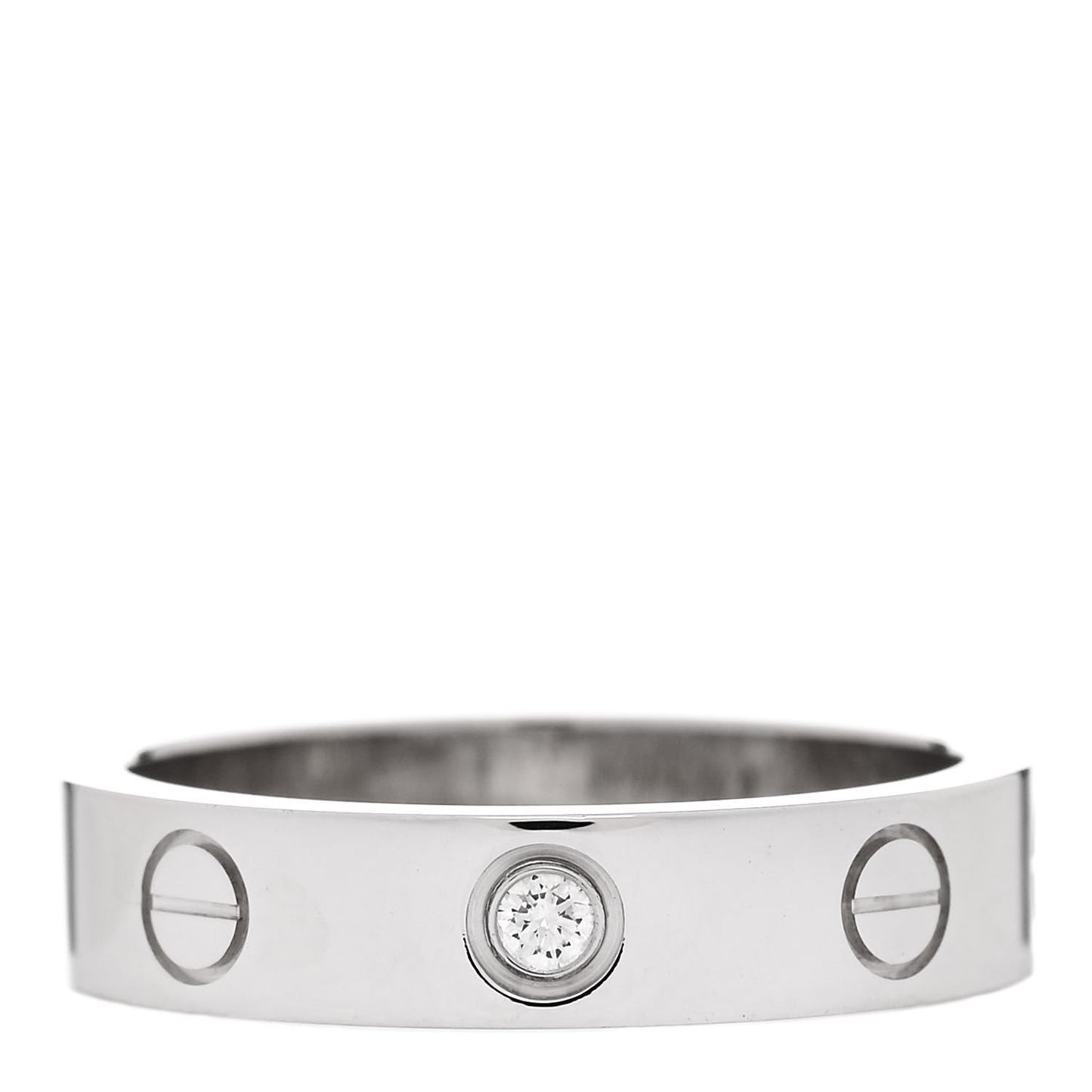 18K White Gold Diamond 4mm LOVE Wedding Band Ring 49 4.75