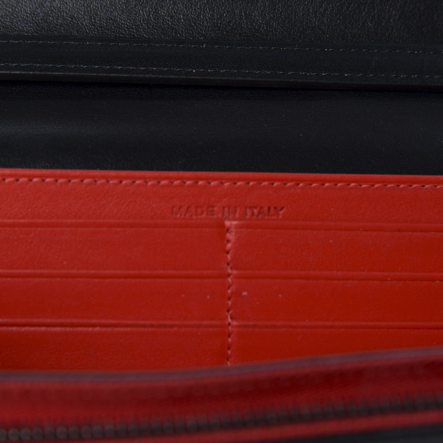 Calfskin Macaron Spiked Flap Wallet Black