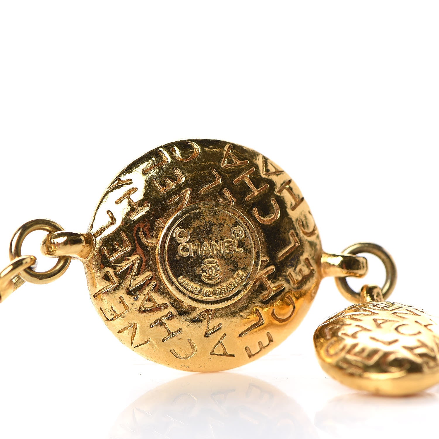 Chanel Medallion Choker Necklace Gold 4 of 4
