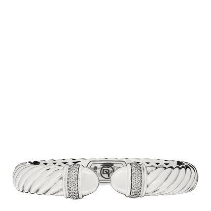 David Yurman Sterling Silver Diamond 10mm Waverly Bracelet 1 of 4
