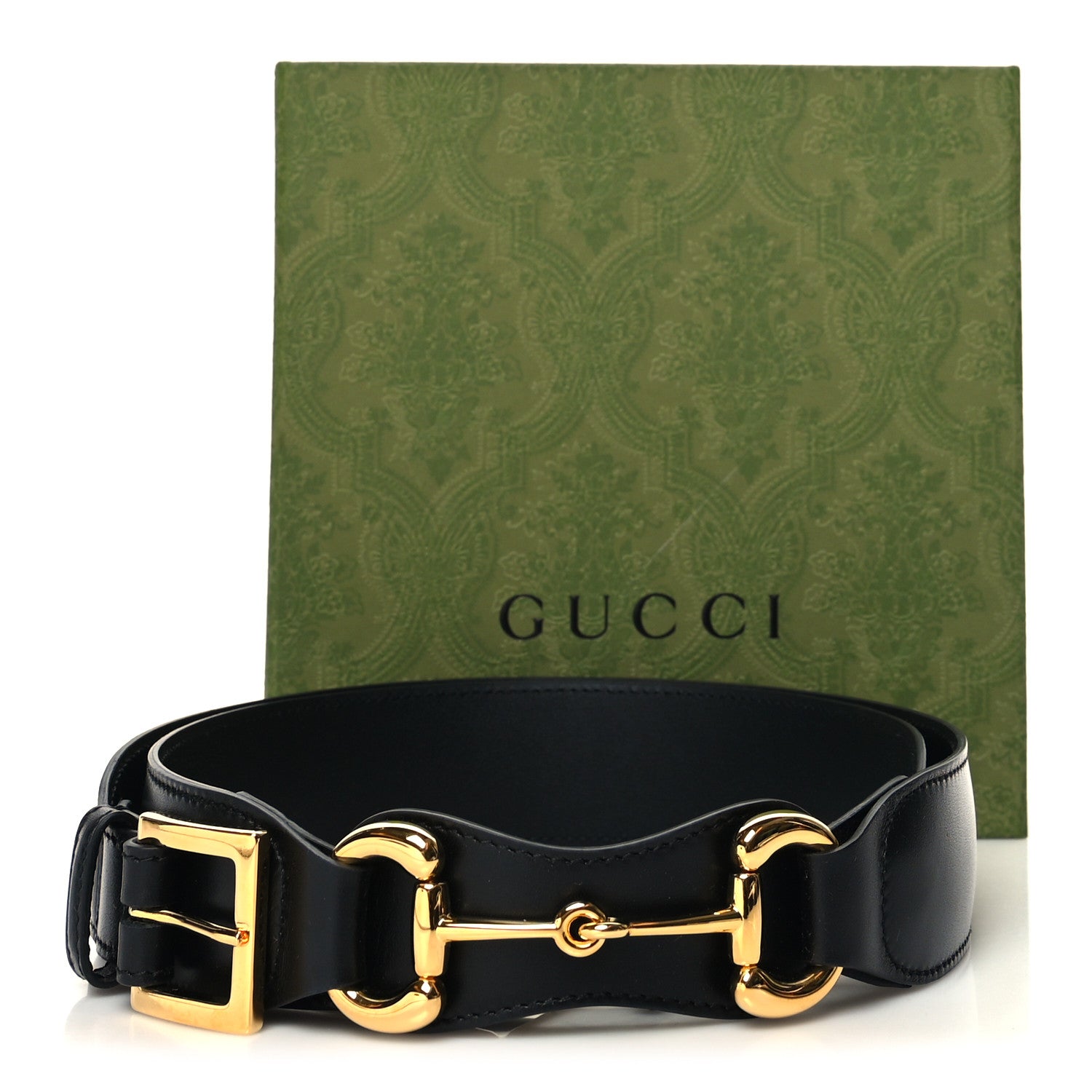 Gucci Efesto Leather Horsebit 25mm Belt 95 38 Black 5 of 6