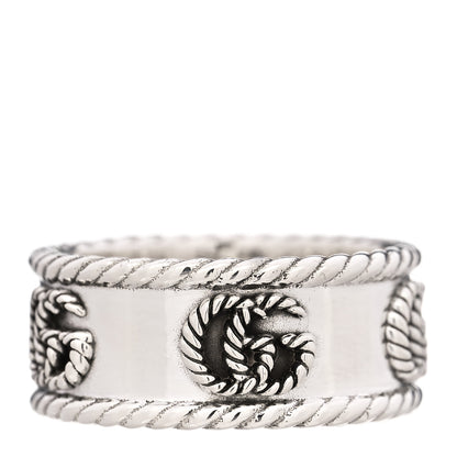 Gucci Sterling Silver Torchon GG Marmont Ring 55 7.25 1 of 5