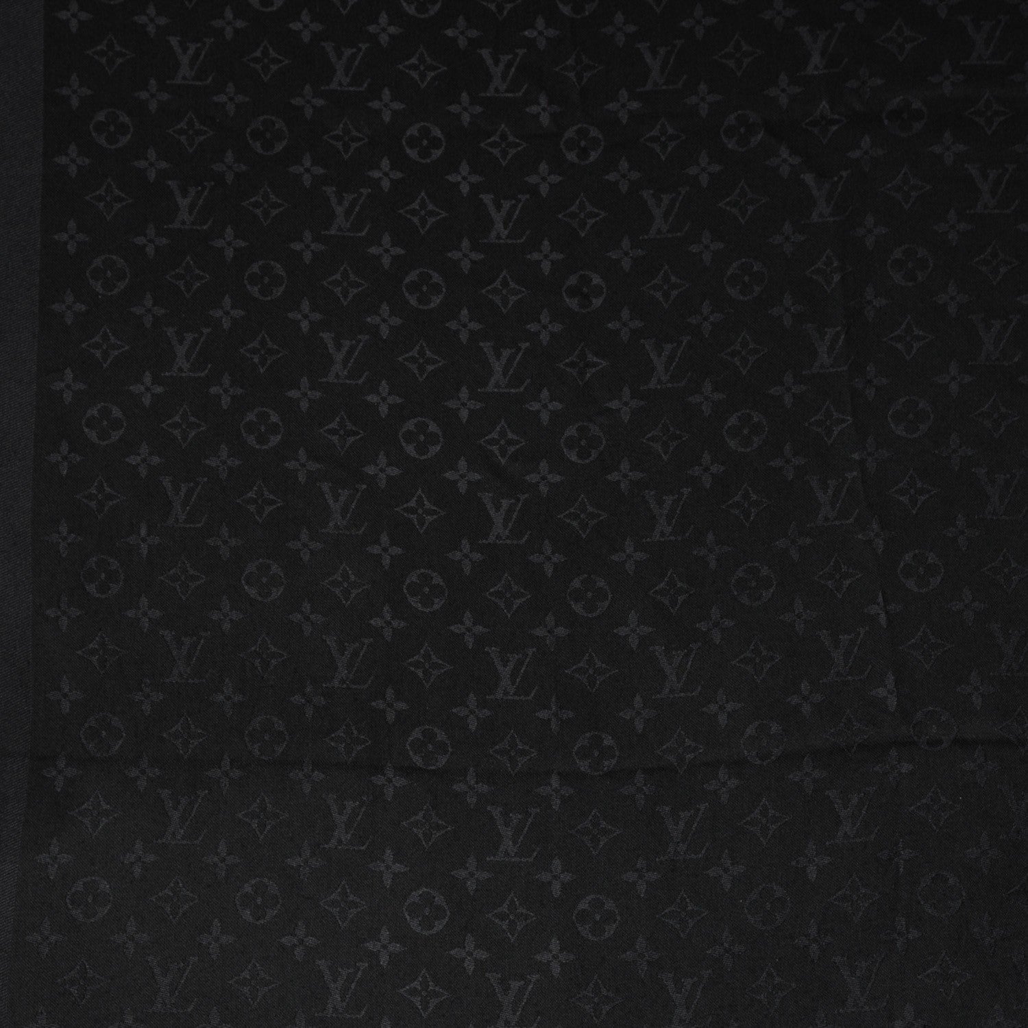 Louis Vuitton Silk Wool Monogram Shawl Black 1 of 6