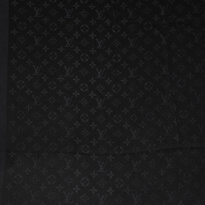 Louis Vuitton Silk Wool Monogram Shawl Black 1 of 6