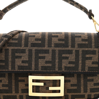 Fendi Fabric Jacquard FF 1974 Mini Baguette Tobacco Moro Black 8 of 12