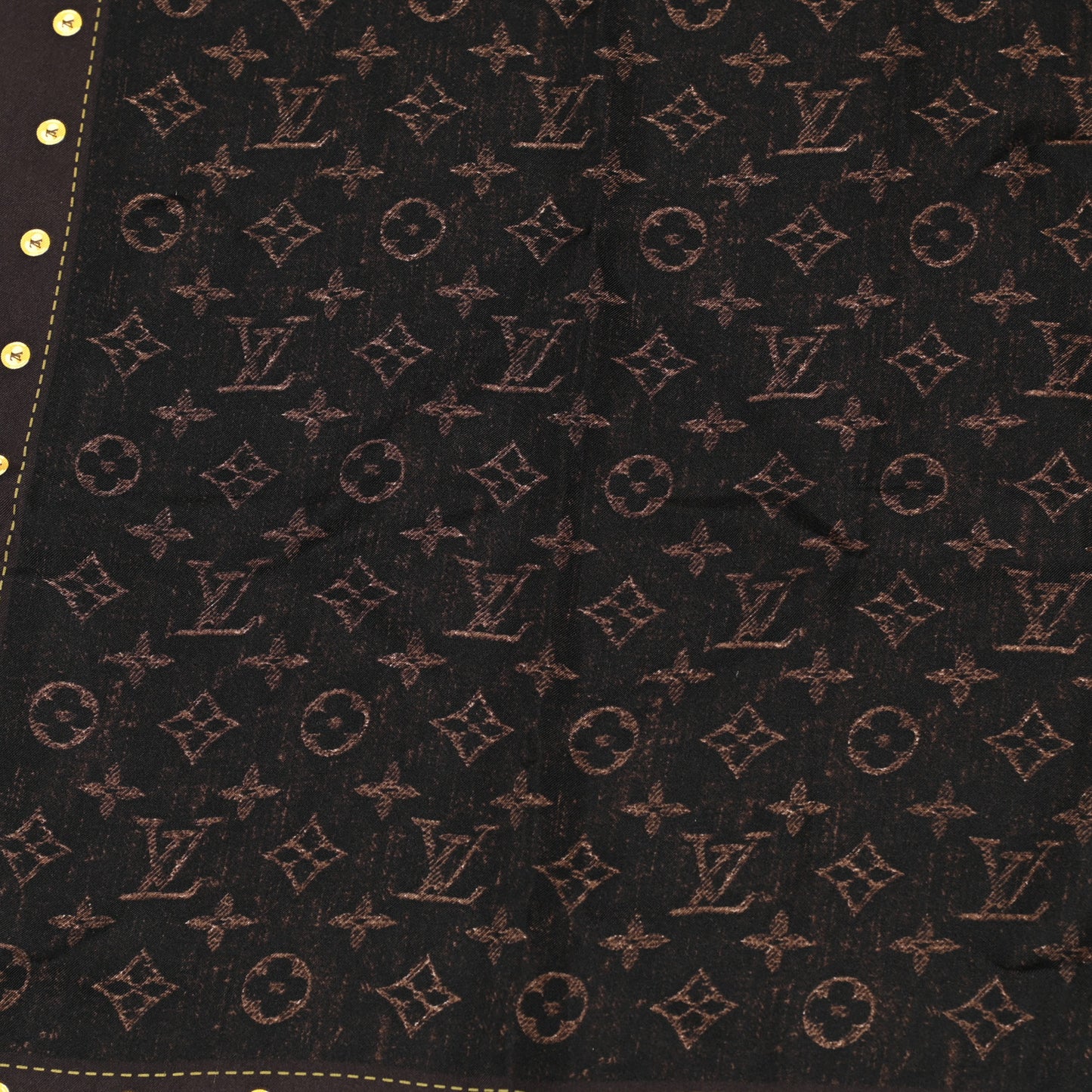 Cotton Denim Monogram Scarf Ebene