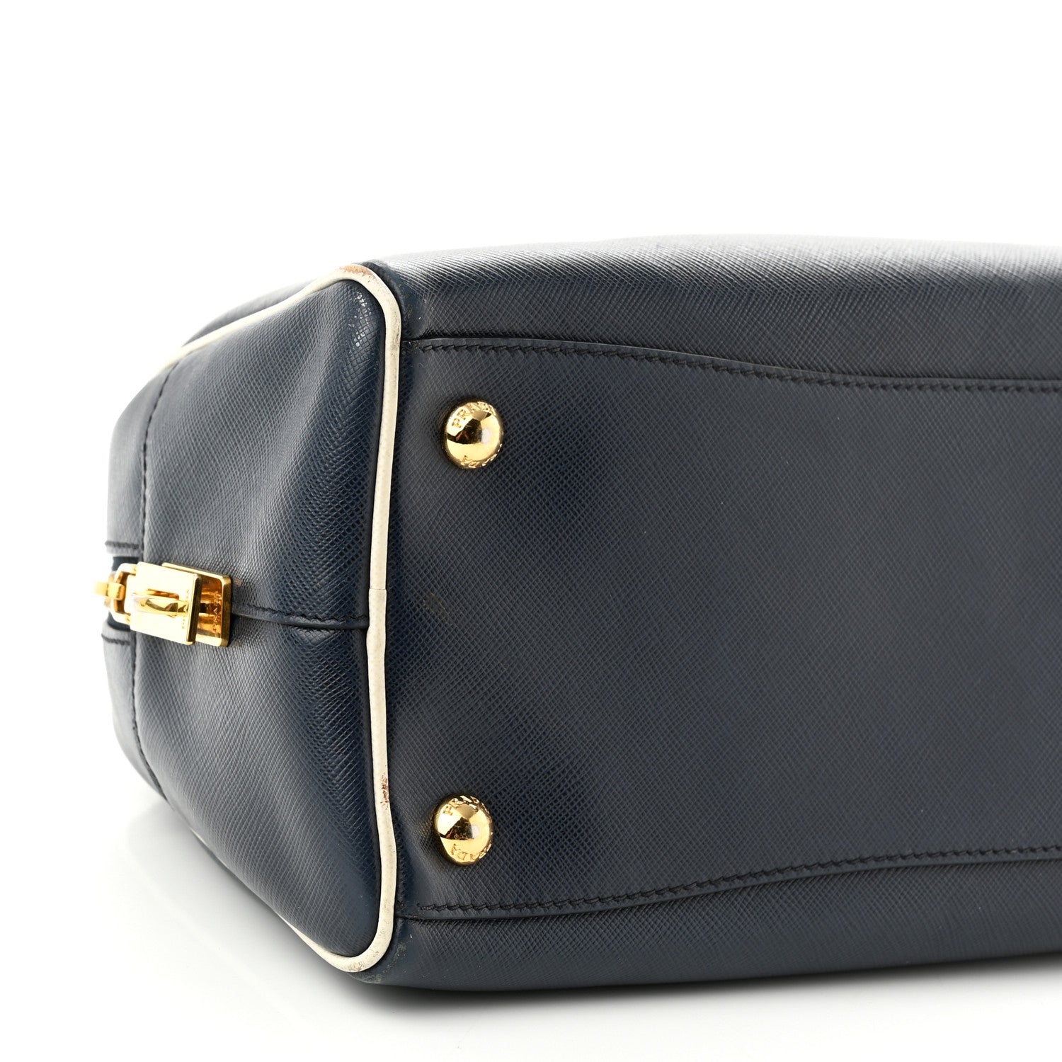 Prada Saffiano Lux Bowling Bag Baltico Talco 9 of 15