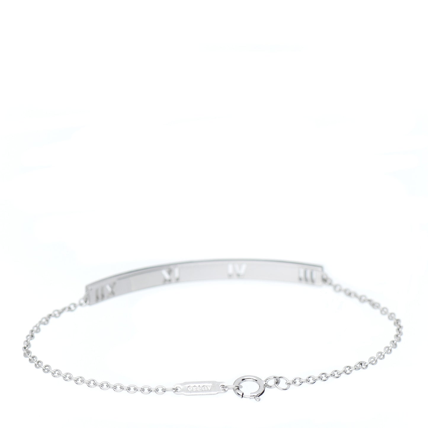 18K White Gold Diamond Atlas Bar Pierced Bracelet