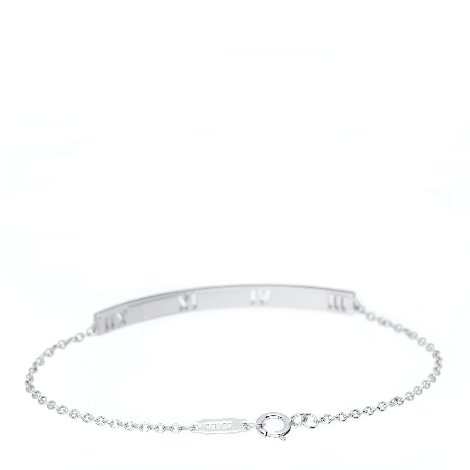 Tiffany 18K White Gold Diamond Atlas Bar Pierced Bracelet 3 of 5
