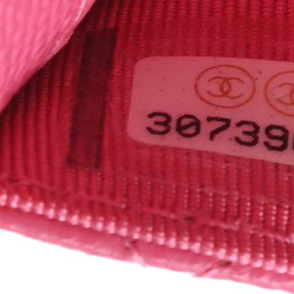 Chanel Caviar Quilted Flap Card Holder Wallet Pink 8 of 8