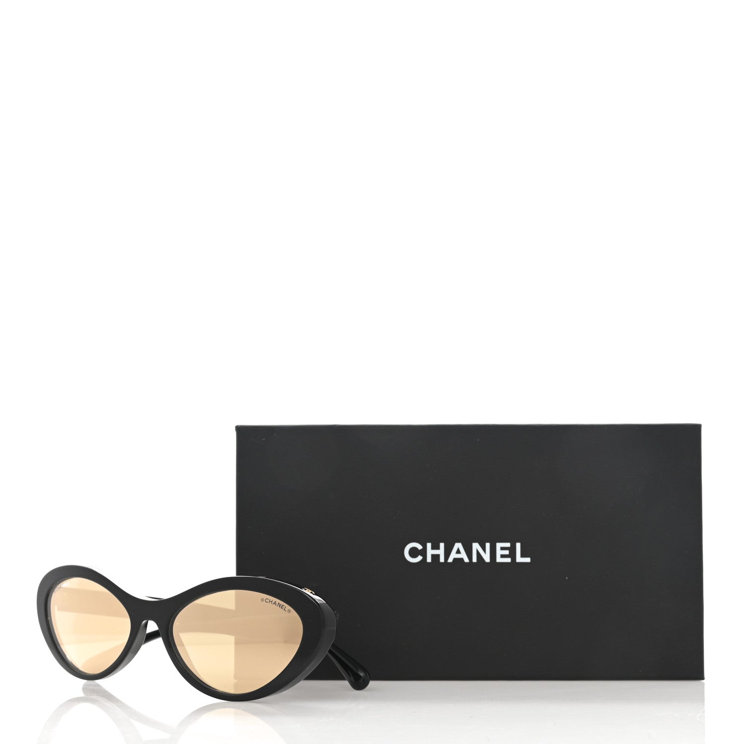 Chanel Acetate 24K Gold Mirror Oval Sunglasses 5416 Black 8 of 8