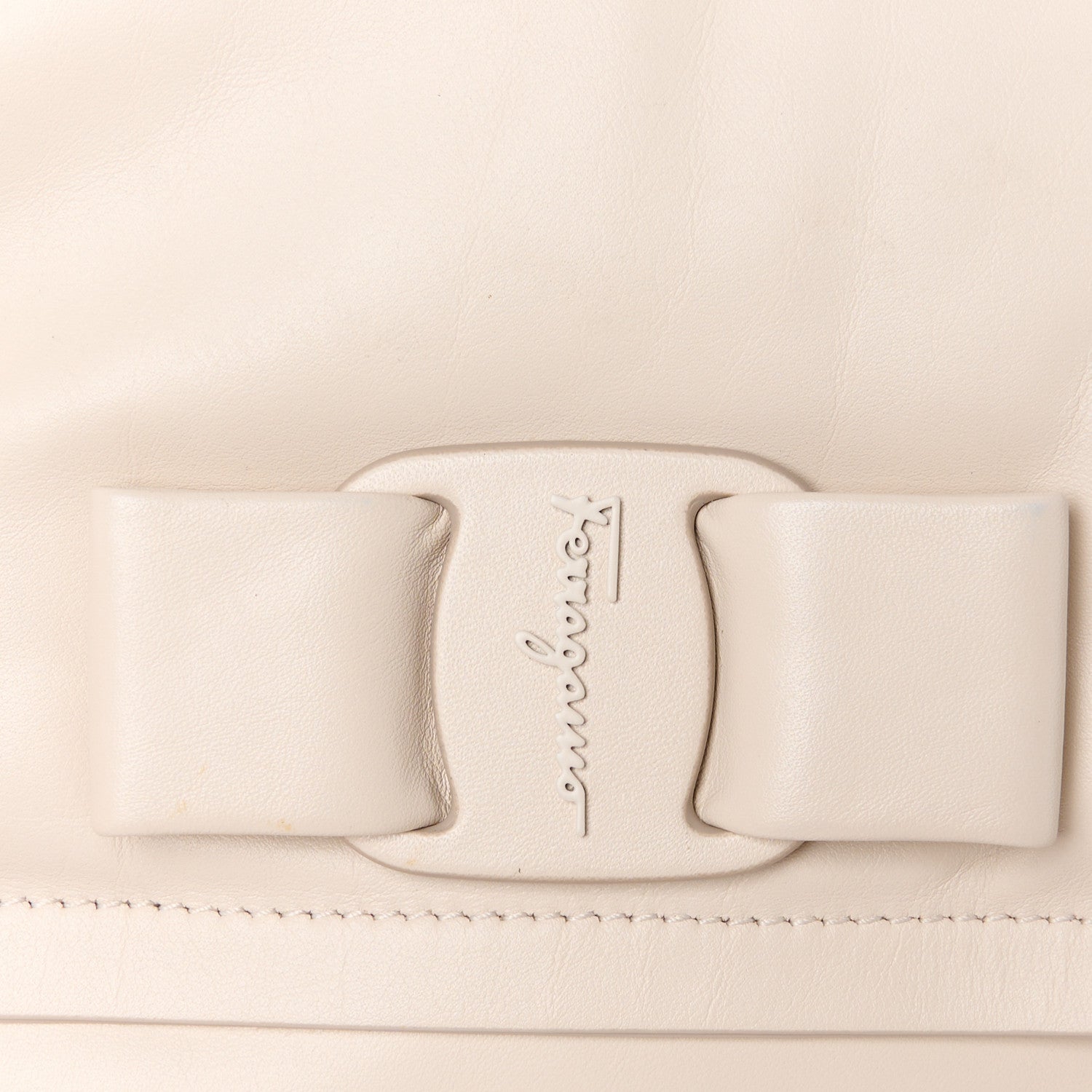 Salvatore Ferragamo Calfskin Small Viva Bow Shoulder Bag Bone 10 of 12