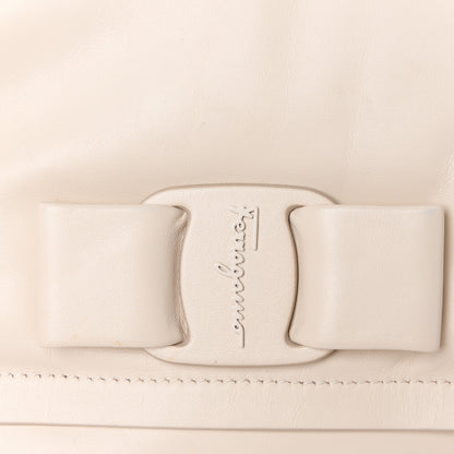 Salvatore Ferragamo Calfskin Small Viva Bow Shoulder Bag Bone 10 of 12
