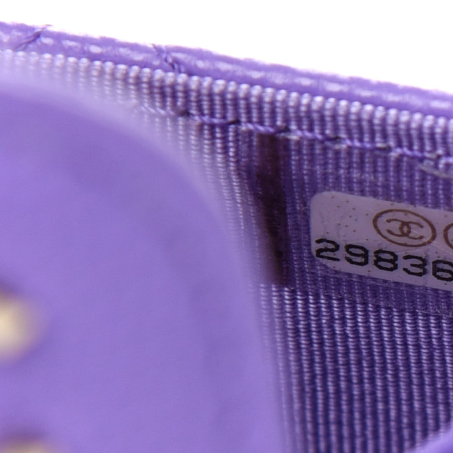 Caviar Quilted Flap Card Holder Wallet Purple