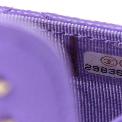 Chanel Caviar Quilted Flap Card Holder Wallet Purple 8 of 9