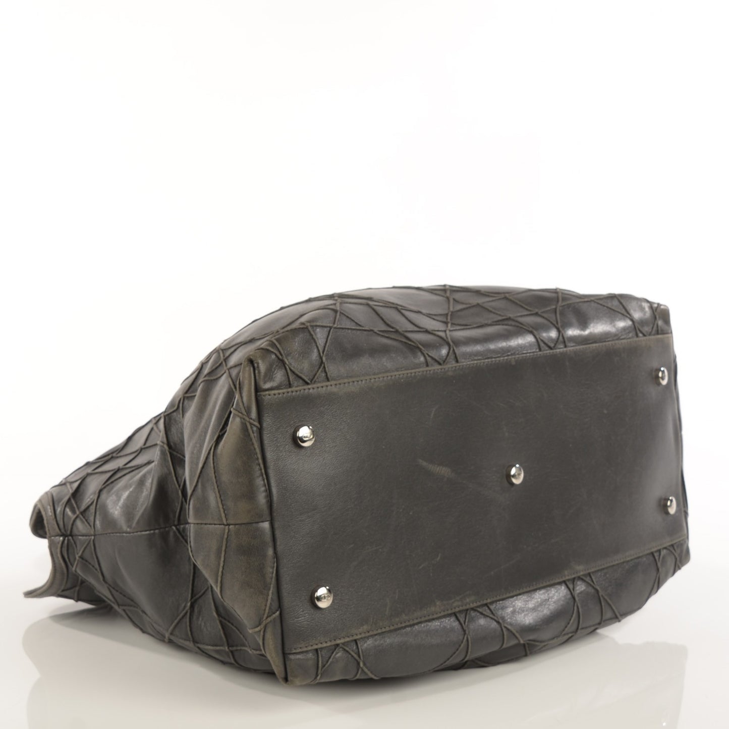 Lambskin Cannage Medium Granville Tote Grey