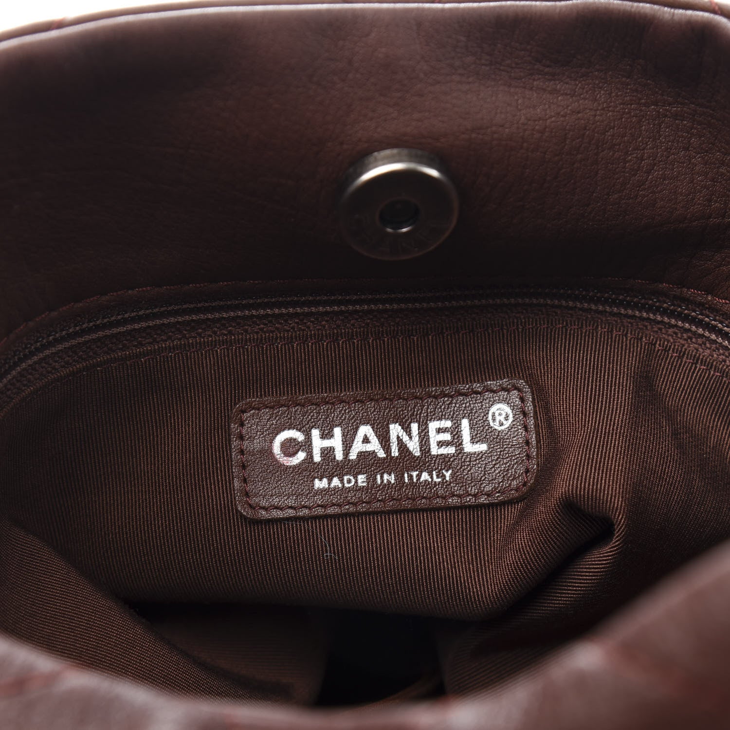Chanel Calfskin Stitched Double Zip Hobo Brown 6 of 11