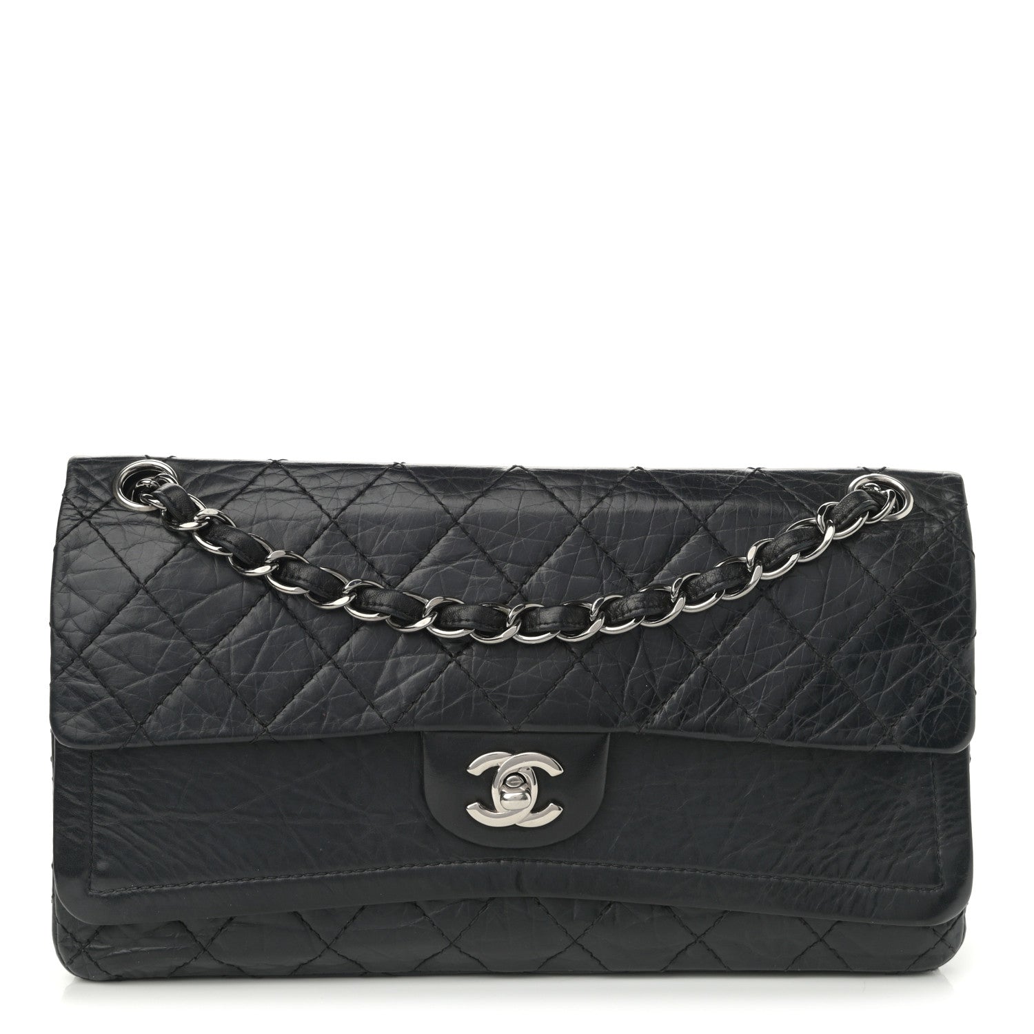 Chanel Aged Calfskin Quilted Medium Double Flap Black 1 of 12