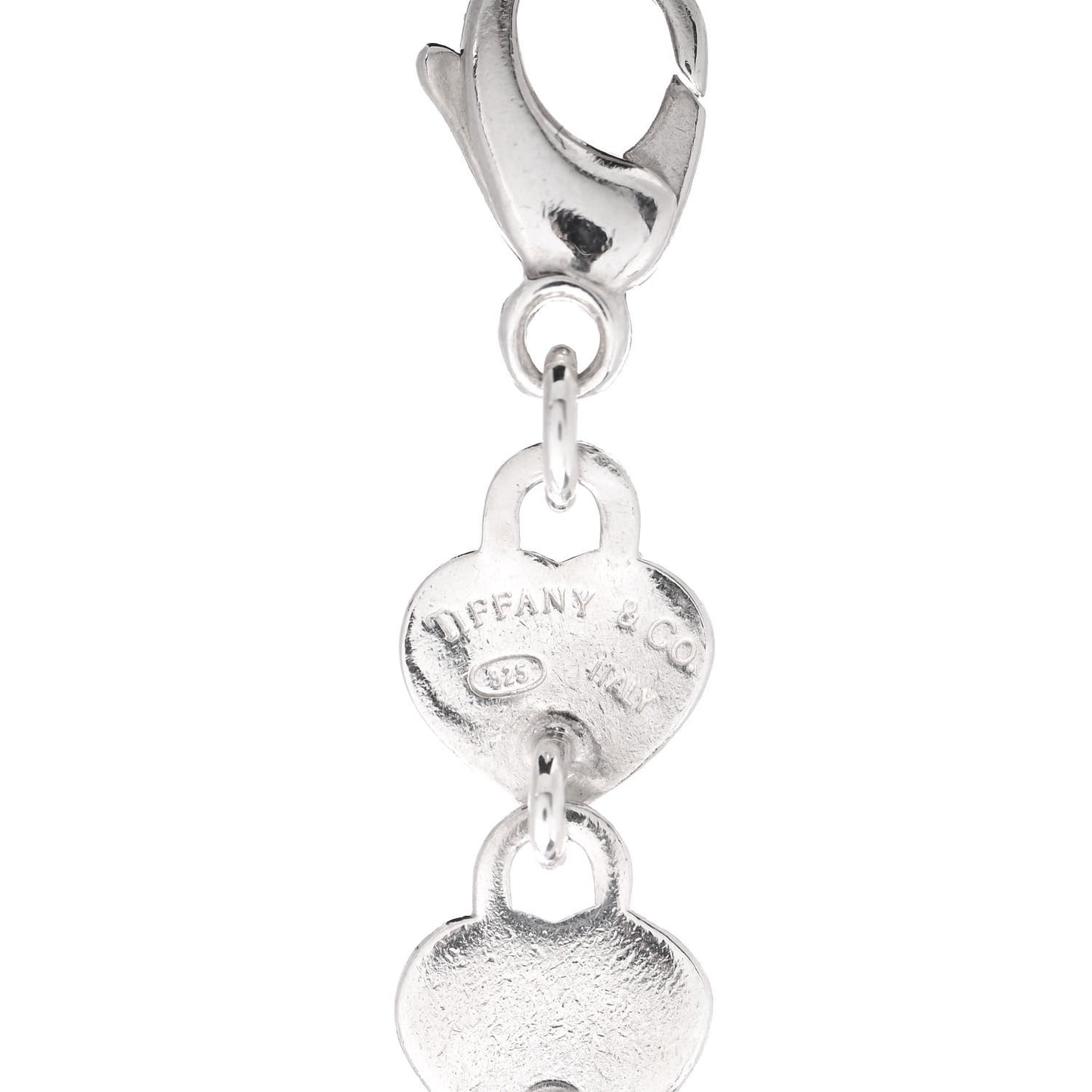 Sterling Silver Heart Lock Link Bracelet