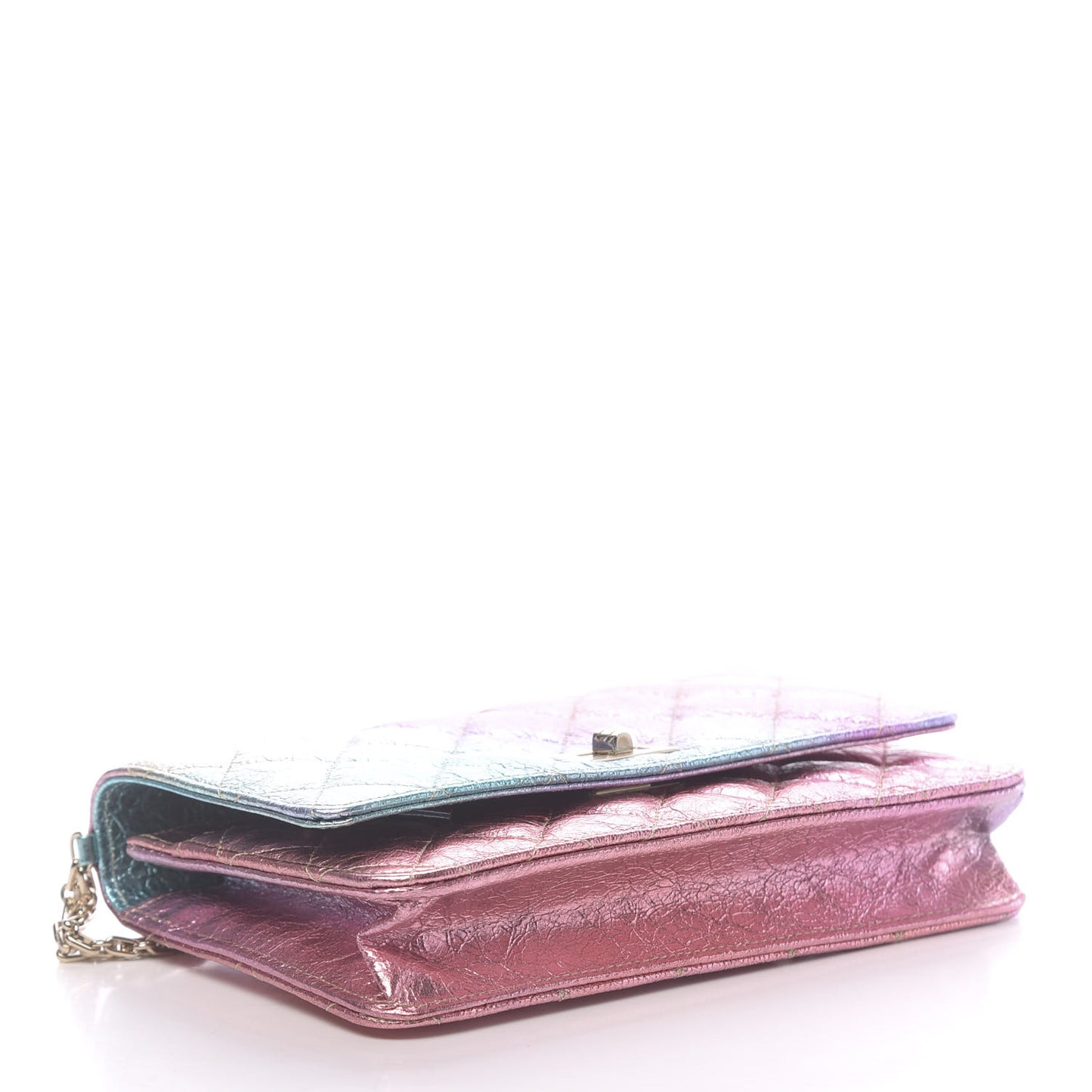 Metallic Goatskin Quilted 2.55 Reissue Wallet on Chain WOC Multicolor