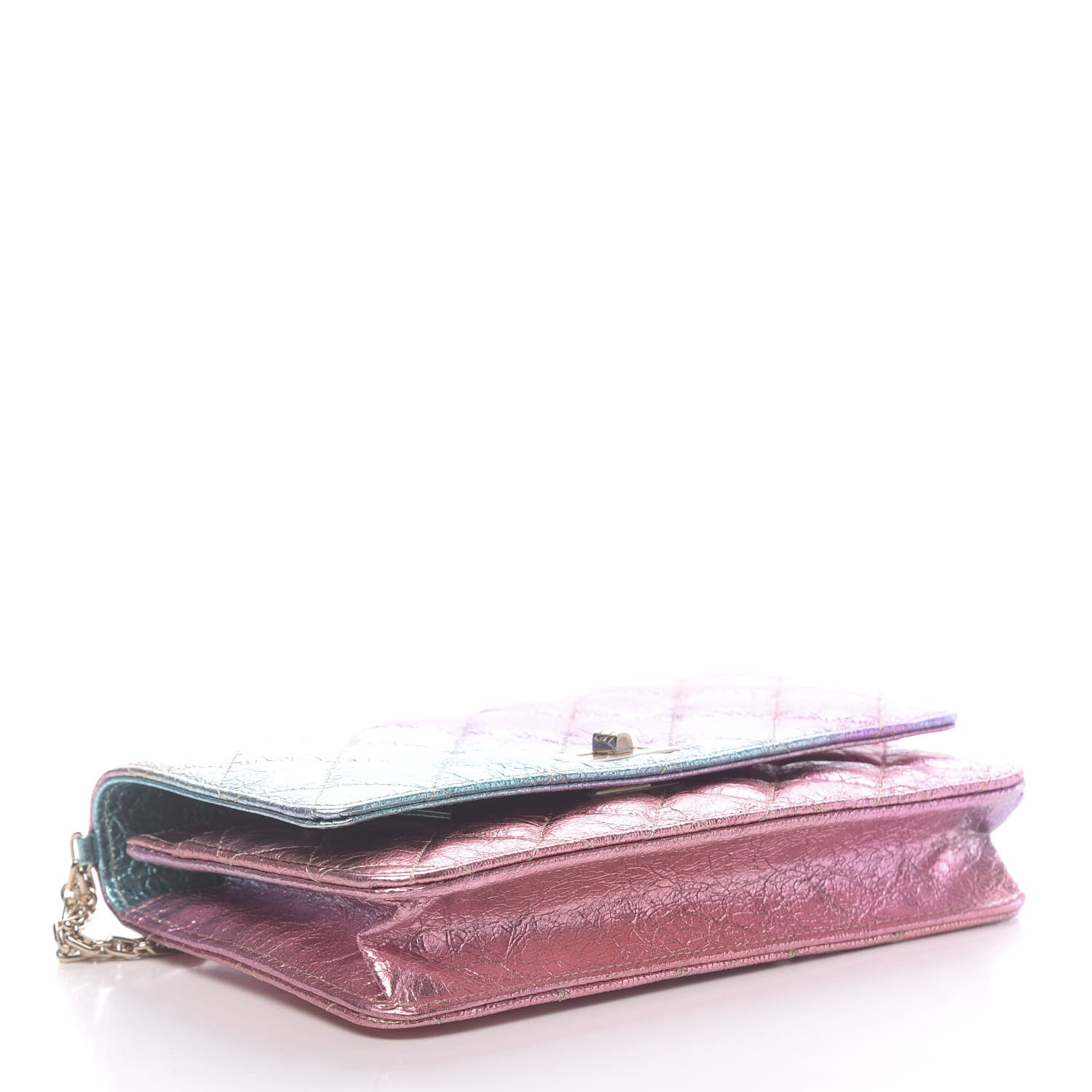 Chanel Metallic Goatskin Quilted 2.55 Reissue Wallet on Chain WOC Multicolor 4 of 12