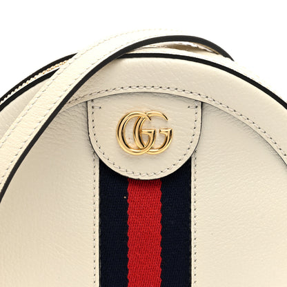 Gucci Textured Calfskin Web Mini Ophidia Round Shoulder Bag Mystic White 8 of 10