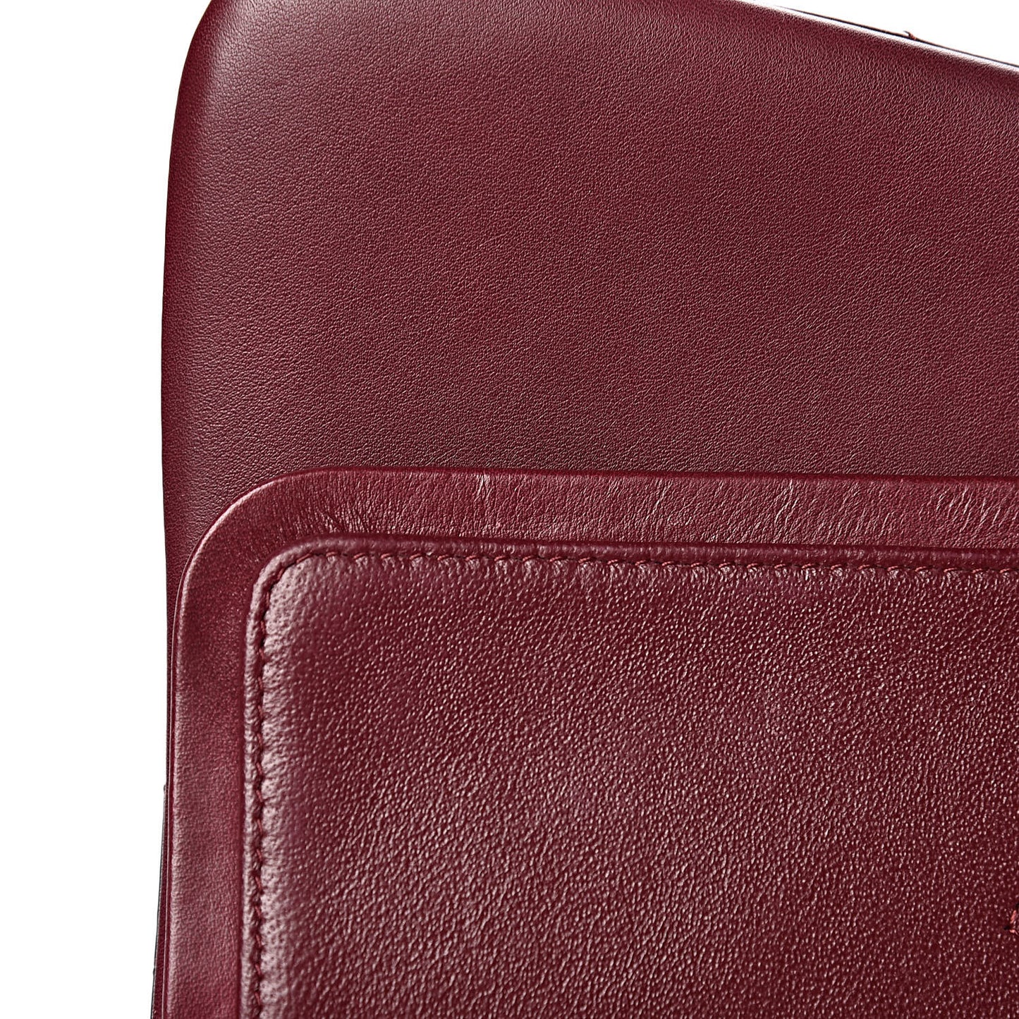 Striated Patent Quilted Jumbo Double Flap Burgundy