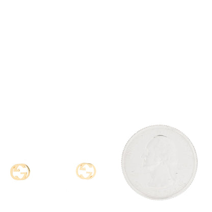 Gucci 18K Yellow Gold Interlocking G Stud Earrings 2 of 5
