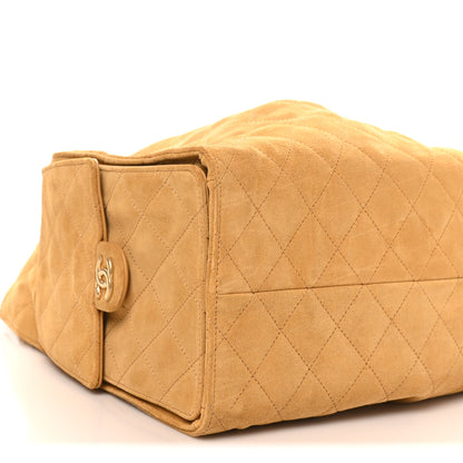 Chanel Suede Quilted Medium Chanel 25 Handbag Beige 9 of 10