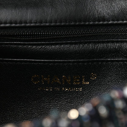 Chanel Glittered Tweed Quilted Mini Rectangular Flap Navy Blue Mulitcolor 6 of 10
