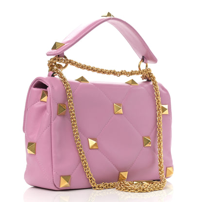 Valentino Garavani Nappa Large Roman Stud Shoulder Bag Giacinto 2 of 14