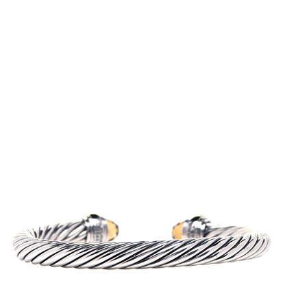 David Yurman Sterling Silver 14K Yellow Gold Citrine 7mm Cable Classics Bracelet 3 of 4