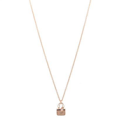 Hermes 18K Rose Gold Diamond Constance Amulettes Charm Pendant Necklace 1 of 6