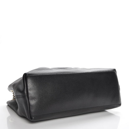 Gucci Pebbled Calfskin Medium Soho Chain Shoulder Bag Black 4 of 7