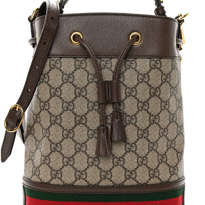 Gucci GG Supreme Monogram Web Small Ophidia Bucket Bag Brown 7 of 9