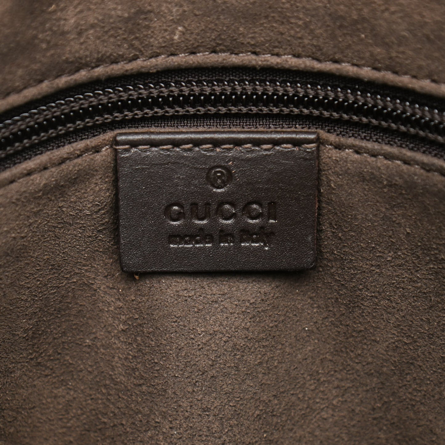 GG Supreme Monogram Small Zippered Tote Dark Brown