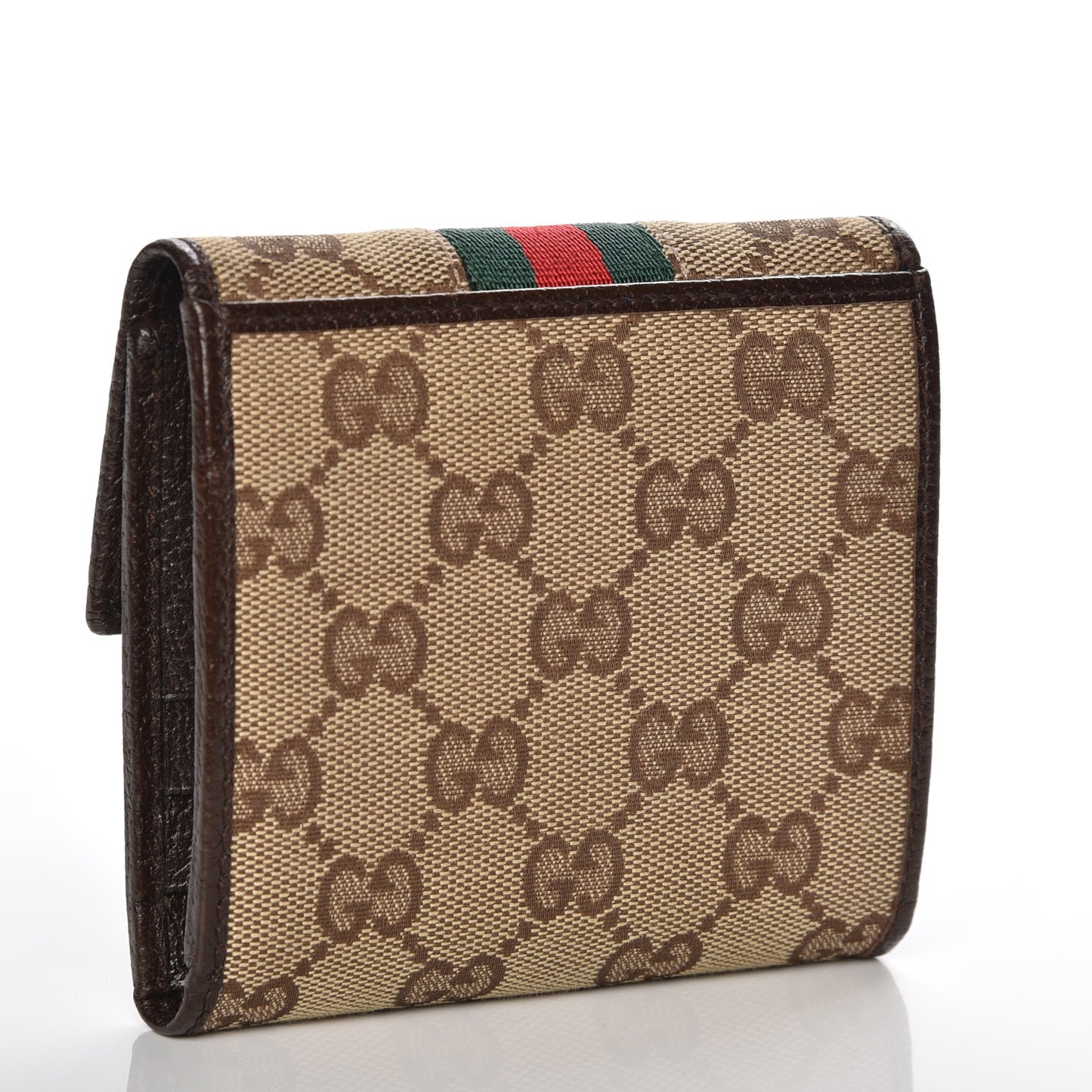 Monogram Web Compact Wallet Dark Brown