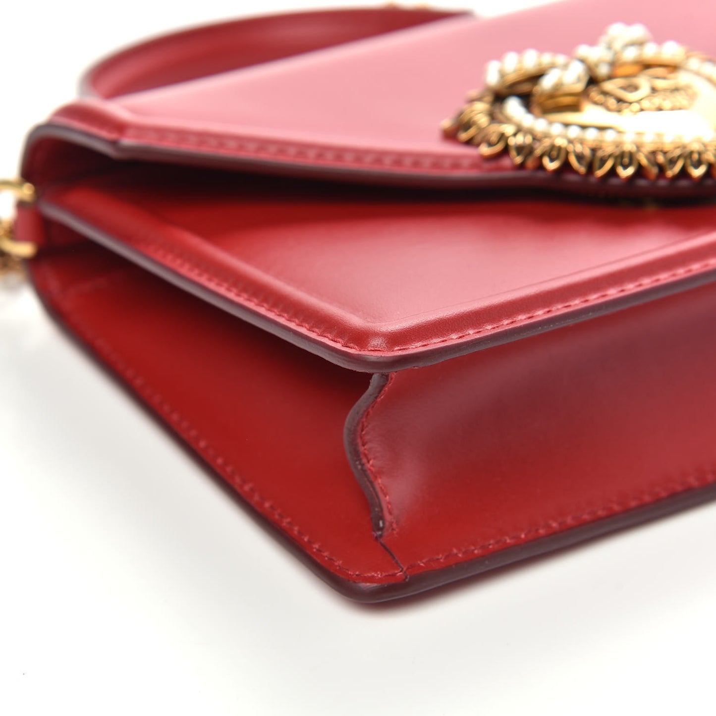 Smooth Calfskin Small Devotion Envelope Top Handle Bag Red