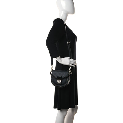 MCM Visetos Mini Patricia Studded Crossbody Bag Black 3 of 10