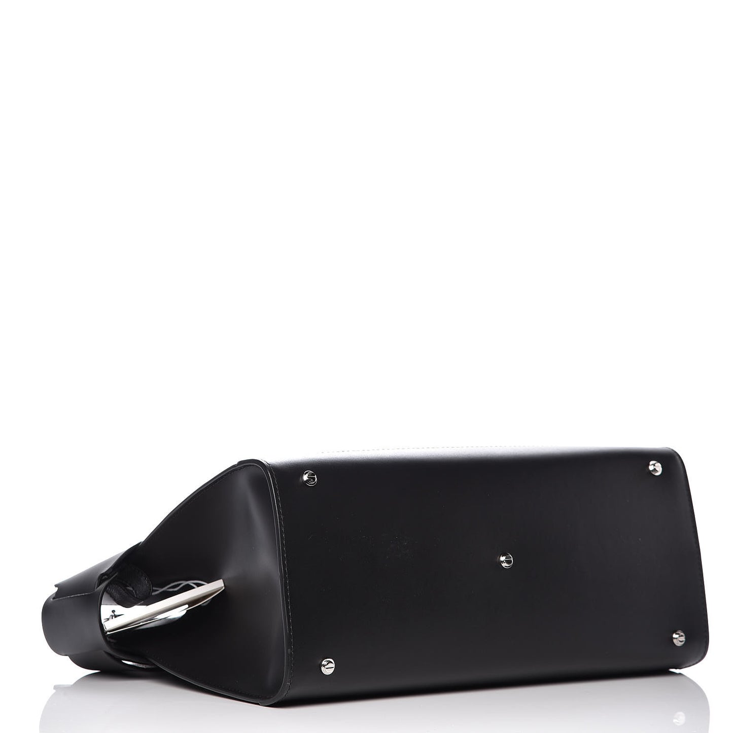 Smooth Calfskin Medium Horizon Satchel Black