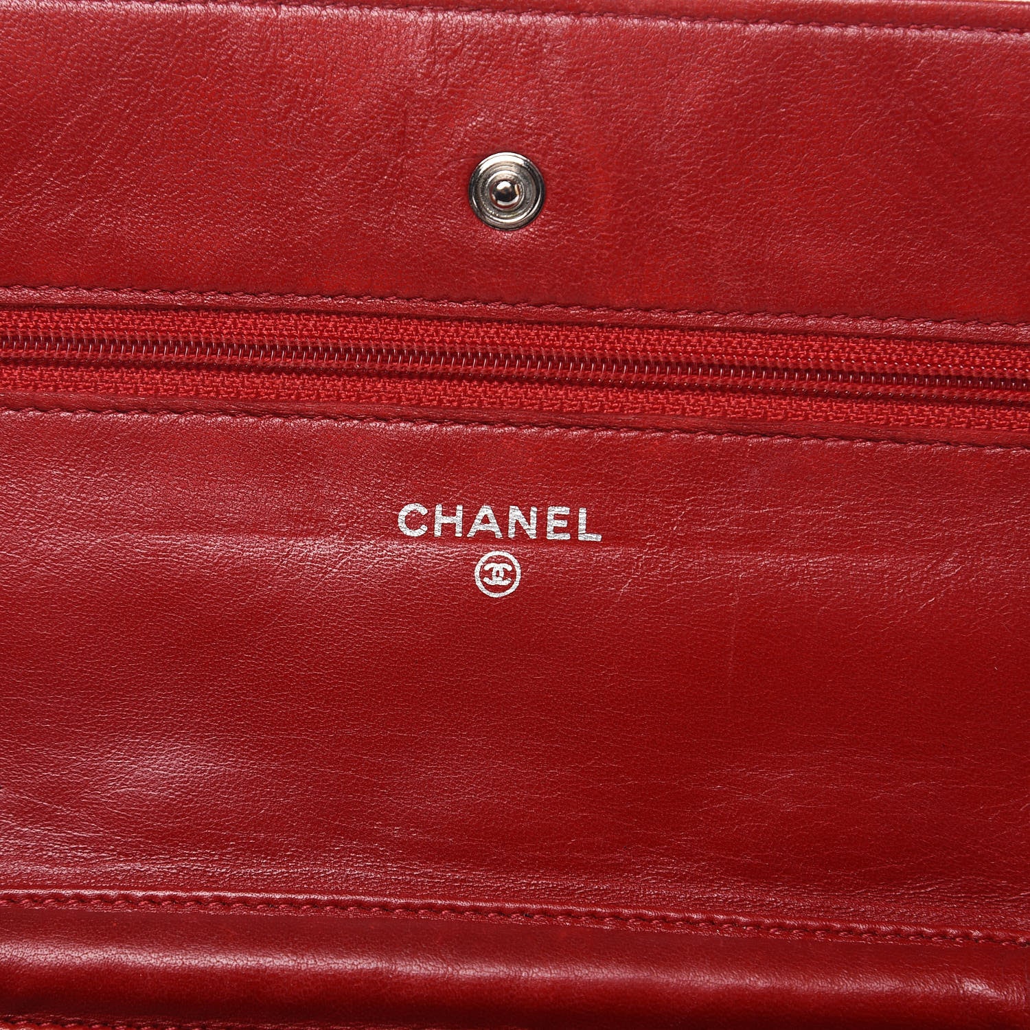 Chanel Patent Quilted Wallet On Chain WOC Red 6 of 19
