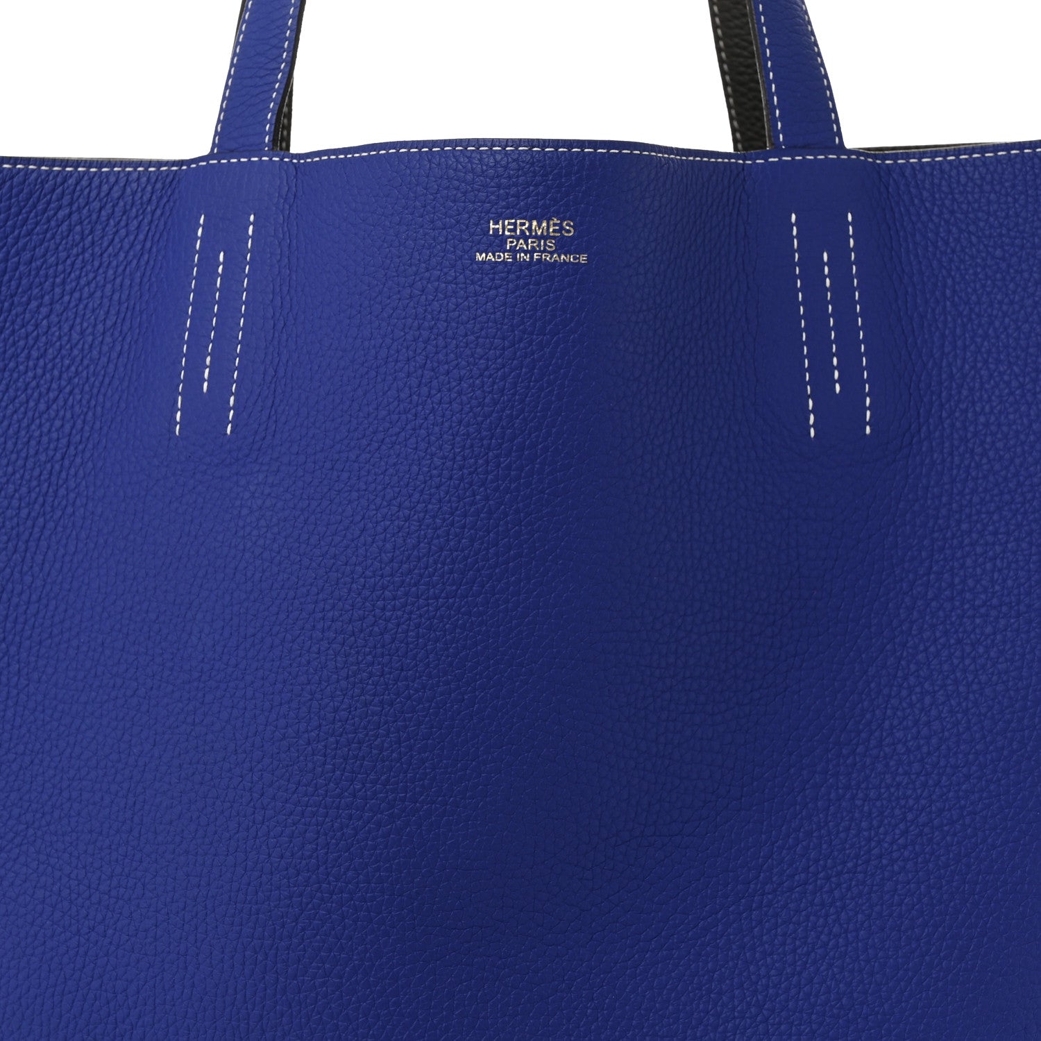 Hermes Taurillon Clemence Double Sens 45 Reversible Tote Graphite Bleu Electrique 12 of 19