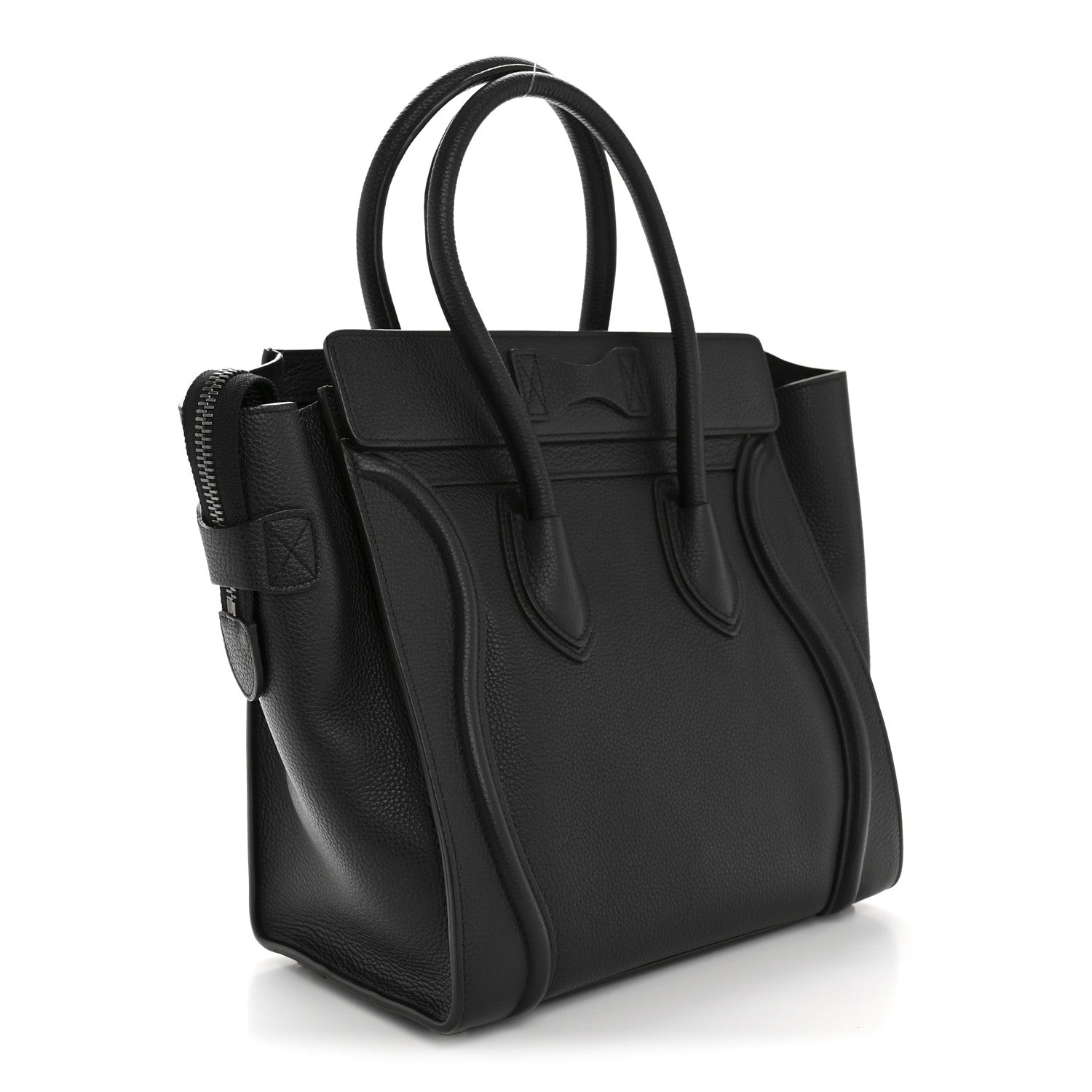 Celine Drummed Calfskin Micro Luggage Black 3 of 14