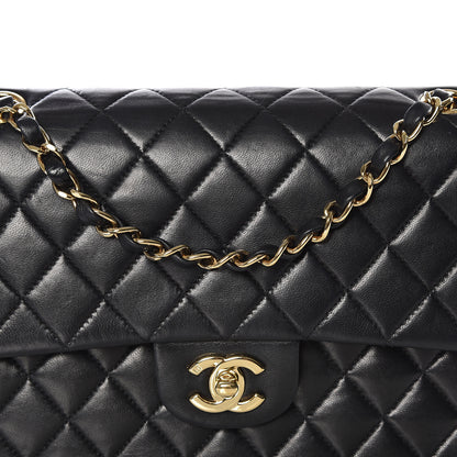 Chanel Lambskin Quilted Medium Double Flap Black 12 of 12