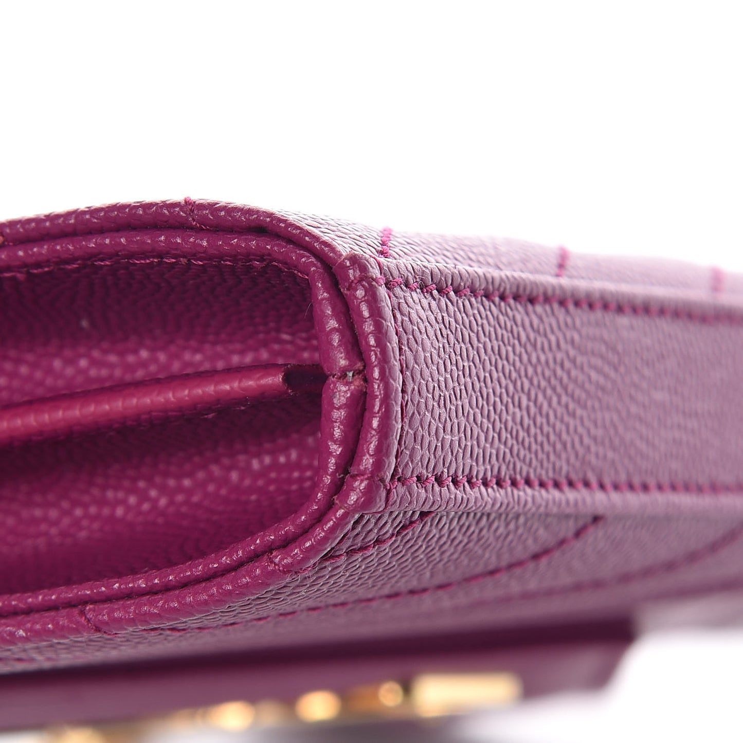 Grain De Poudre Matelasse Chevron Monogram Chain Wallet Dark Grape