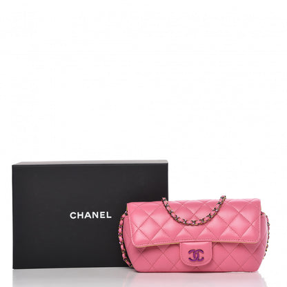 Chanel Lambskin Quilted Glasses Case With Chain Pink Yellow 12 of 12