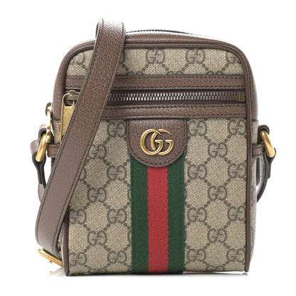 Gucci GG Supreme Monogram Web Mini Ophidia Messenger Brown 1 of 11