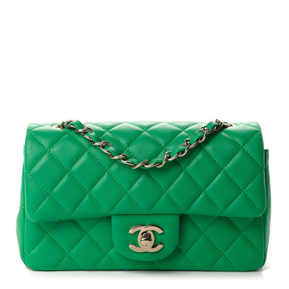 Chanel Lambskin Quilted Mini Rectangular Flap Green 1 of 10